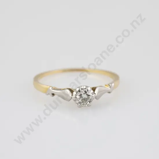18ct & Platinum Solitaire Diamond Ring