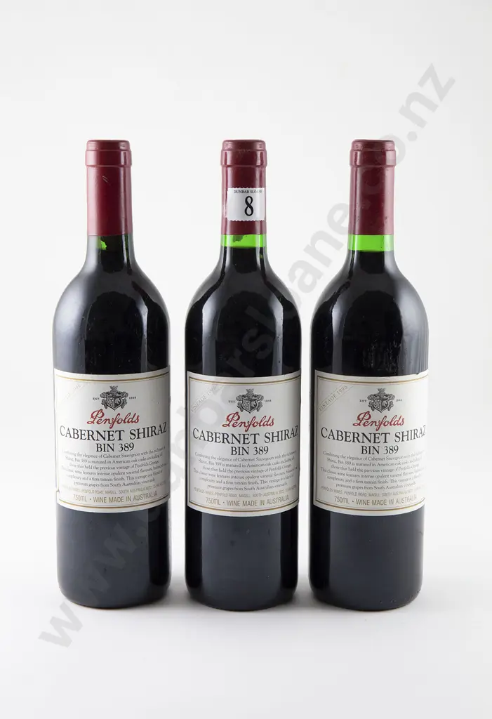3 bottles Penfolds Bin 389 Cabernet Shiraz Vintage 1996 Image 1++
