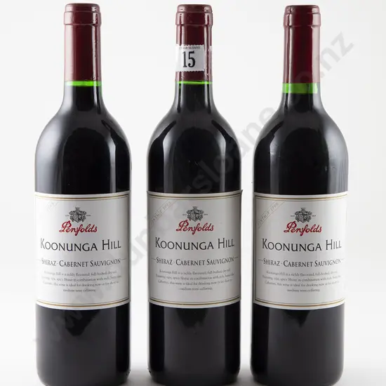 3 bottles Penfolds Koohunga Hill Shiraz - Cabernet Sauvignon Vintage 1998