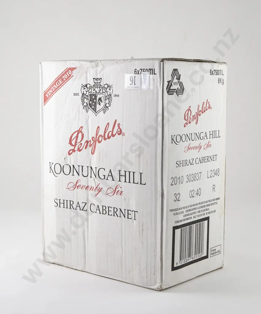 6 bottles Penfolds Koohunga Hill Seventy SIx Shiraz - Cabernet Vintage 2010 Image 1++