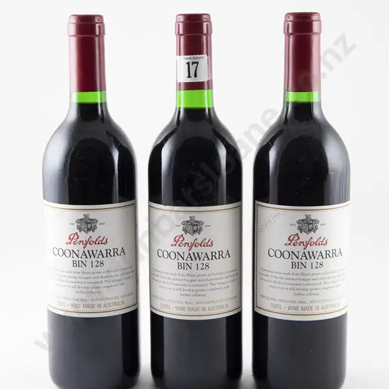3 bottles Penfolds Coonawarra Bin 128 Vintage 1996