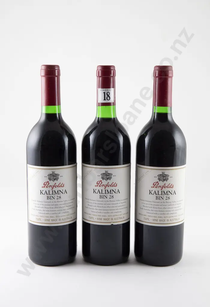 3 bottles Penfolds Kalimna Bin 28 Vintage 1996 Image 1++