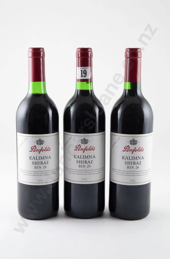 3 bottles Penfolds Kalimna Shiraz Bin 28 Vintage 1998 Image 1++