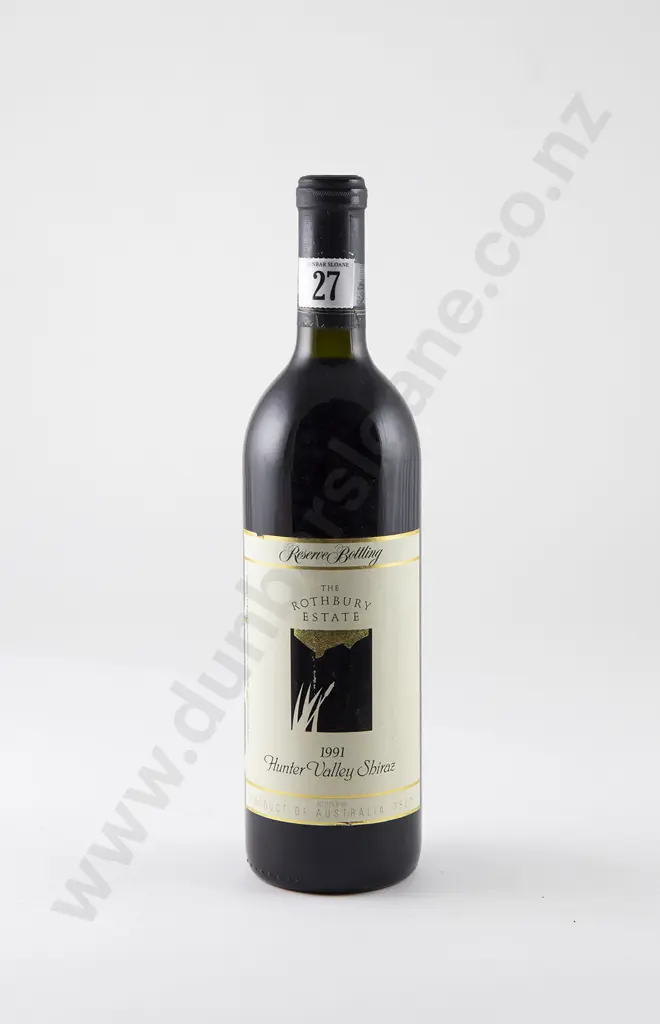 1 bottle The Rothbury Estate Hunter Valley Shiraz Vintage 1991 Image 1++