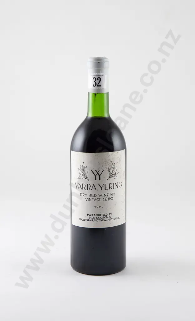 1 bottle Yarra Yering Dry Red Wine No1 Vintage 1980 Image 1++