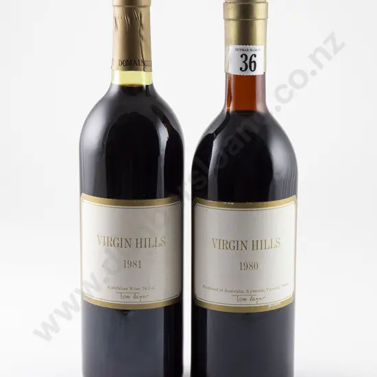 2 bottles Virgin Hills Tom Lazar Kyneton Vintage 1980 and 1981