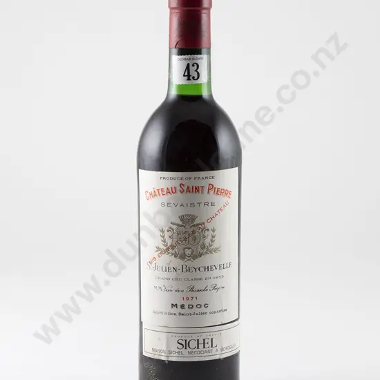 1 bottle Chateau Saint Pierre St Julien-Beychevelle Grand Cru Medoc Vintage 1971