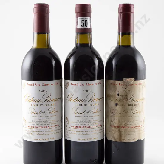 3 bottles Ch Branaire (Duluc-Ducru) Saint-Julien Bordeaux Vintage 1982