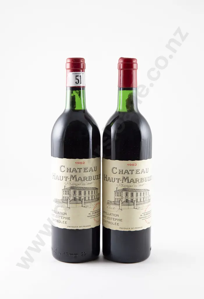 2 bottles Chateau Haut-Marbuzet Saint-Estephe Vintage 1982 Image 1++
