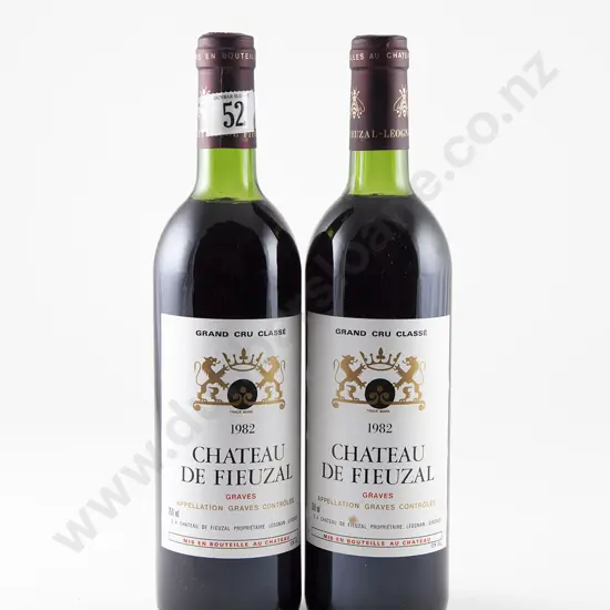 2 bottles Chateau de Fieuzal Graves Grand Cru Vintage 1982