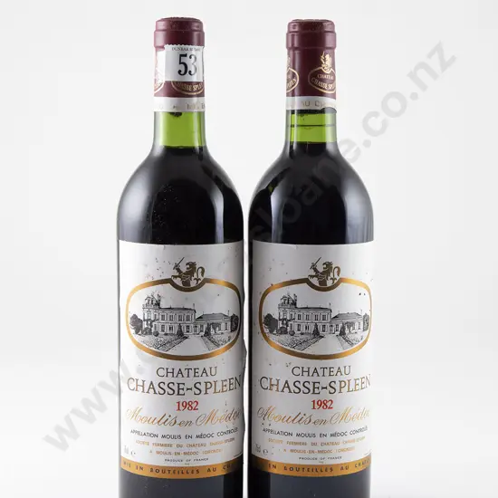 2 bottles Chateau Chasse-Spleen Moulis en Medoc Vintage 1982