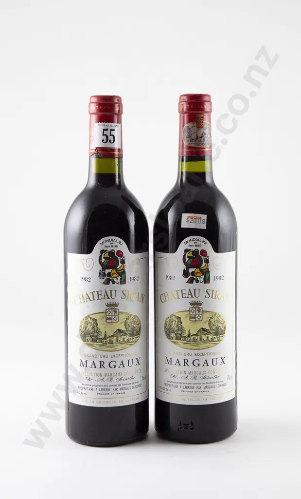2 bottles Chateau Siran Margaux Vintage 1982 Image 1++