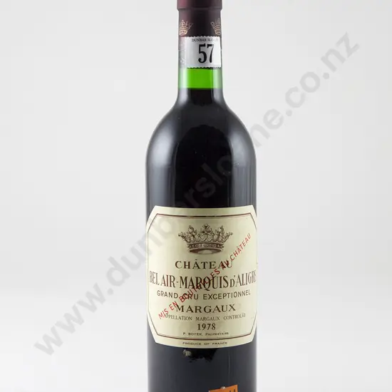 1 bottle Chateau Bel Air Marquis d'Aligre Margaux Vintage 1978