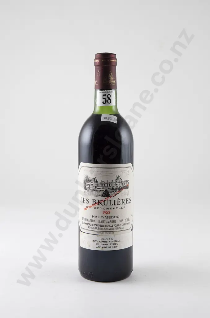 1 bottle Les Brulieres de Beychevelle Haut-Medoc Vintage 1982 Image 1++