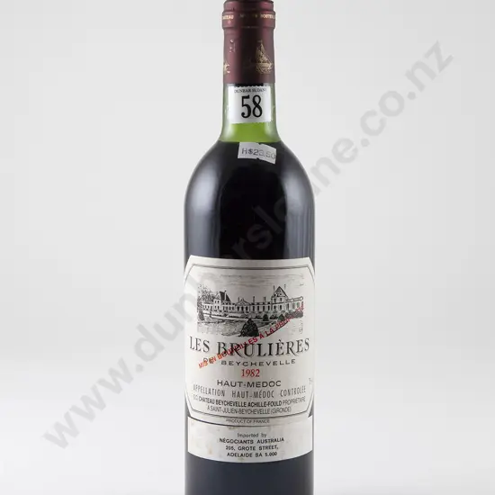 1 bottle Les Brulieres de Beychevelle Haut-Medoc Vintage 1982