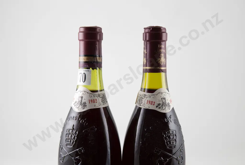 2 bottles Domaine du Vieux Telegraphe Chateauneuf-du-Pape Vintages 1982 & 1983 Image 1++