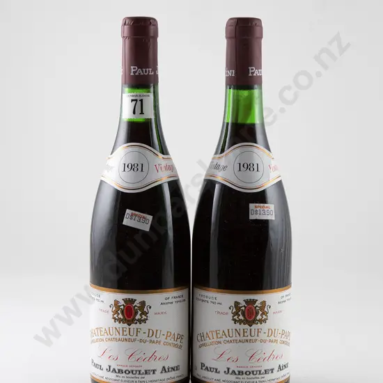 2 bottles Paul Jaboulet Aine Chateauneuf-du-Pape Les Cedres Vintage 1981
