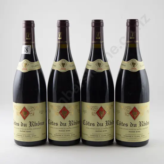 4 bottles Domaine Auguste Clape Cotes du Rhone Vintage 2016