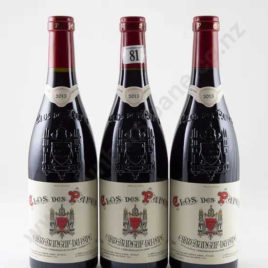 3 bottles Clos des Papes Chateauneuf-du-Pape Vintage 2015