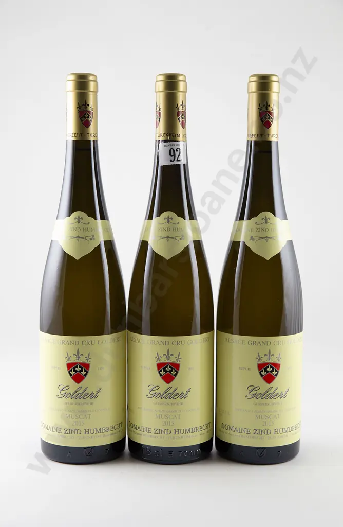 3 bottles Domaine Zind Humbrecht Alsace Grand Cru 'Goldert' Guerberschwihr Muscat Vintage 2015 Image 1++