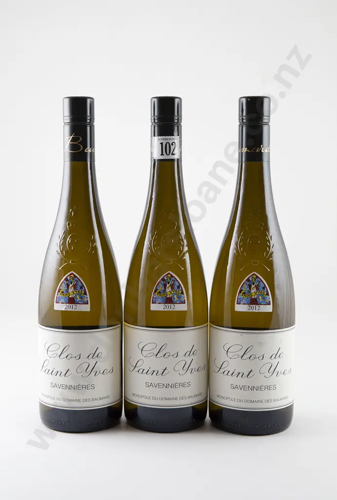 3 bottles Domaine des Baumard Savennieres Clos St Yves Vintage 2012 Image 1++