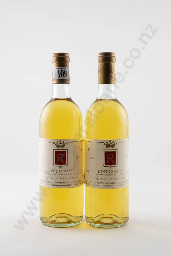 2 bottles Chateau Rieussec Sauternes Bordeaux Vintage 1982 Image 1++