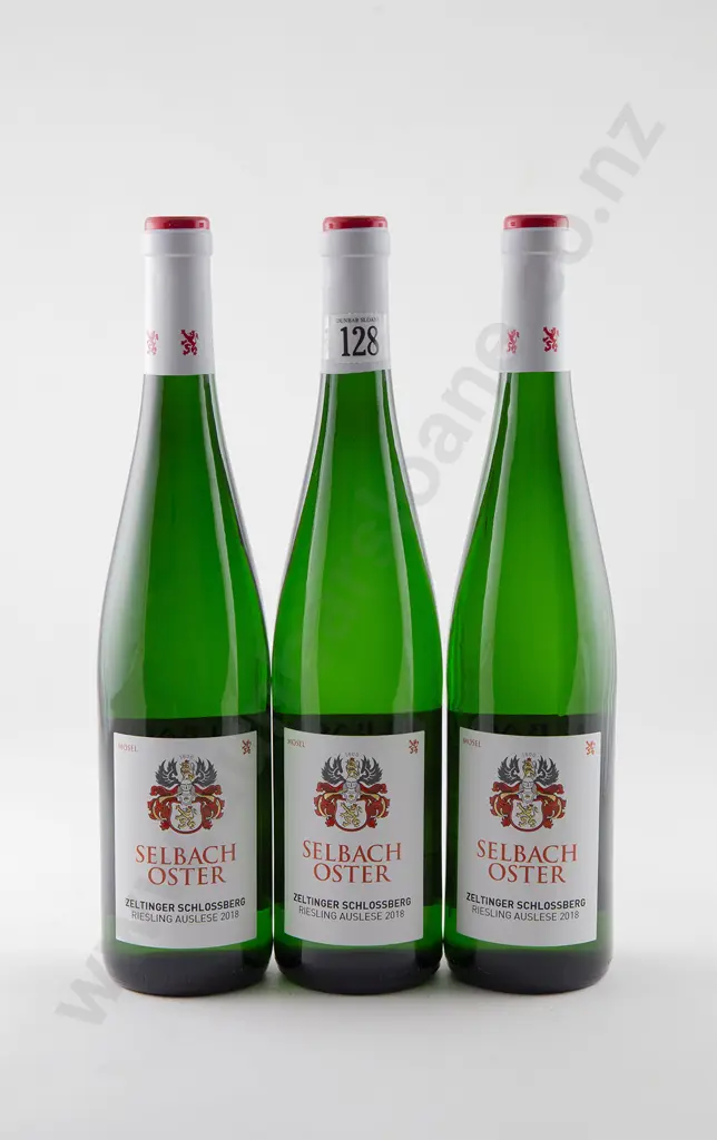 3 bottles Selbach Oster 'Zeltinger Schlossberg' Ries Auslese Vintage 2018 (BEERENAULESE level) Image 1++