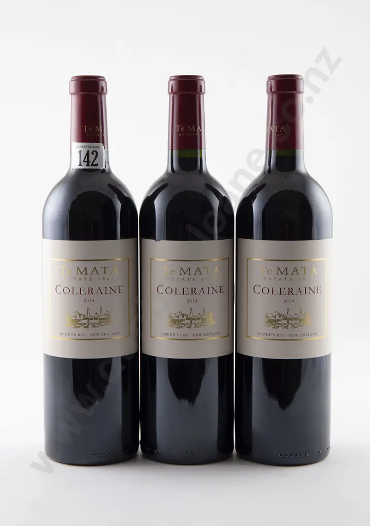 3 bottles Te Mata Estate Coleraine Vintage 2014 Image 1++