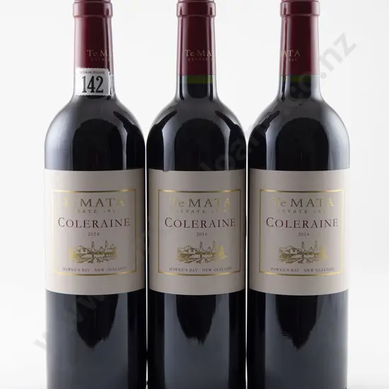 3 bottles Te Mata Estate Coleraine Vintage 2014