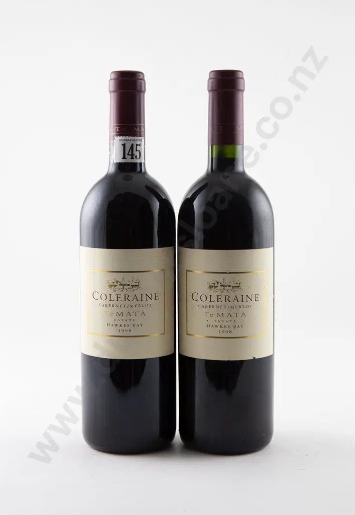 2 bottles Te Mata Estate Coleraine Cabernet/Merlot Vintage 1998 Image 1++