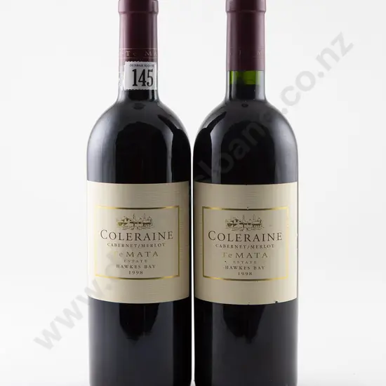 2 bottles Te Mata Estate Coleraine Cabernet/Merlot Vintage 1998