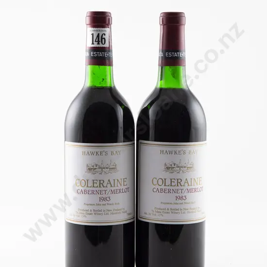 2 bottles Te Mata Estate Coleraine Cabernet/Merlot Vintage 1983