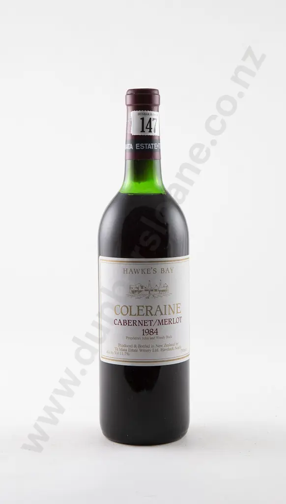 1 bottle Te Mata Estate Coleraine Cabernet/Merlot Vintage 1984 Image 1++