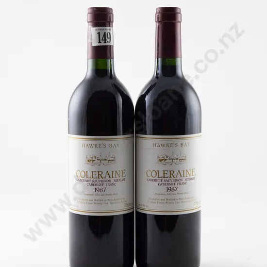 2 bottles Te Mata Estate Coleraine Cabernet Sauvignon Merlot Cabernet Franc Vintage 1987