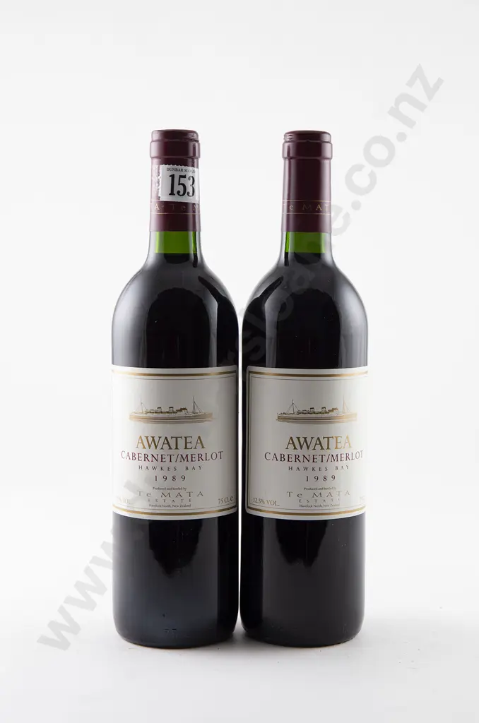 2 bottles Te Mata Estate Awatea Cabernet Merlot Vintage 1989 Image 1++