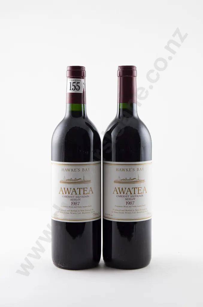 2 bottles Te Mata Estate Awatea Cabernet Sauvignon Merlot Vintage 1987 Image 1++