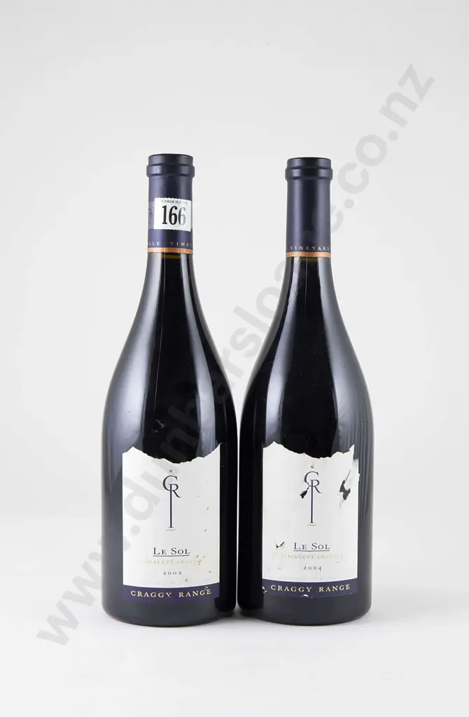 2 bottles Craggy Range Le Sol Gimblett Gravel Vintage 2002 and 2004 Image 1++