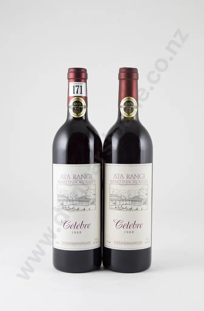 2 bottles Ata Rangi Celebre Martinborough Vintage 1988 Image 1++