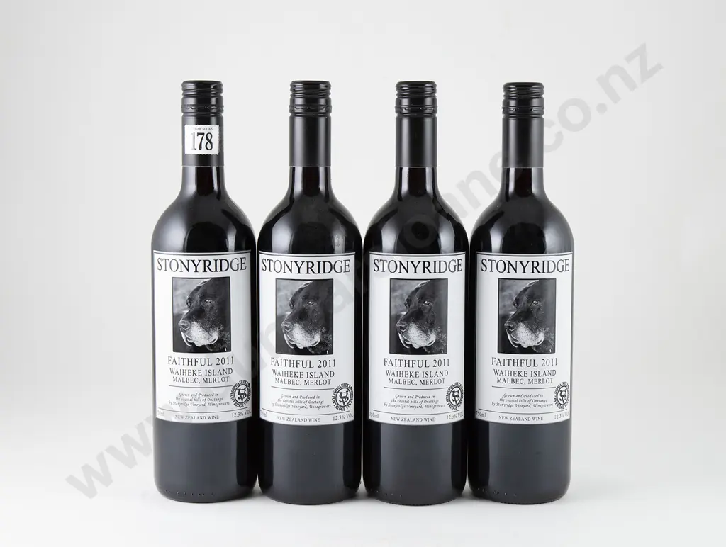 4 bottles Stonyridge Faithful Malbec Merlot Waiheke Island Vintage 2011 Image 1++