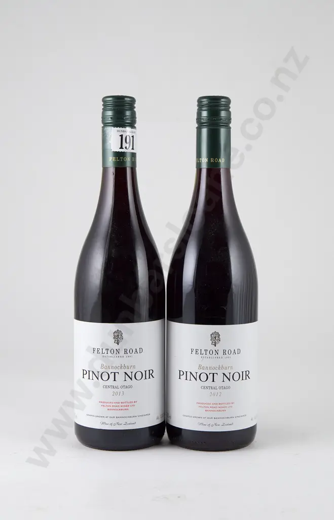 2 bottles Felton Road Bannockburn Central Otago Pinot Noir Vintages 2012 Image 1++