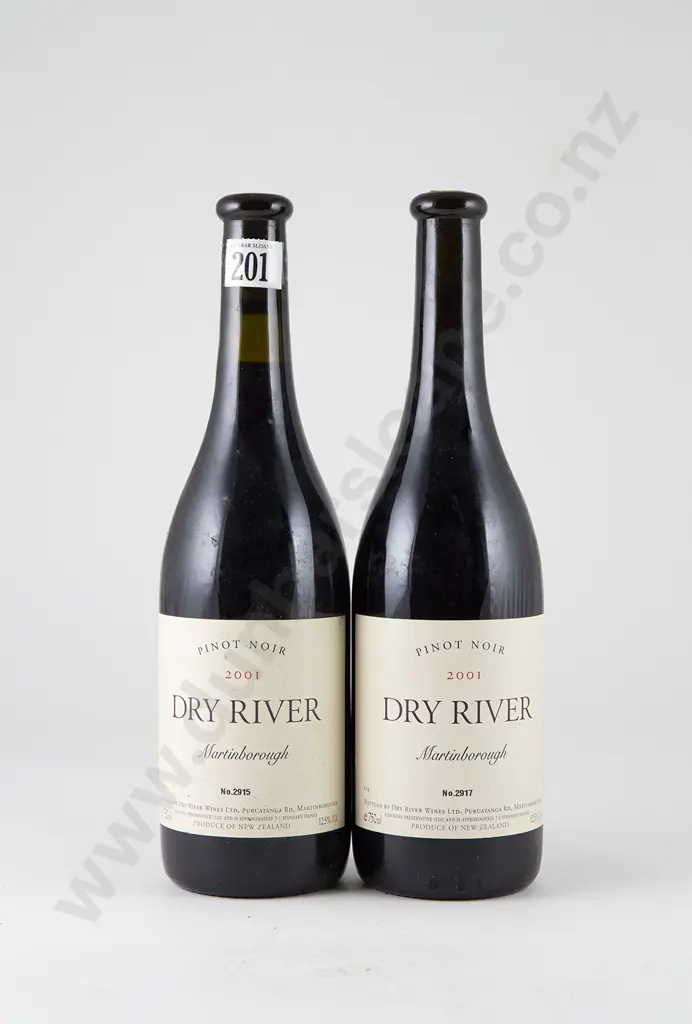 3 bottles Dry River Pinot Noir Vintage 2001 Image 1++