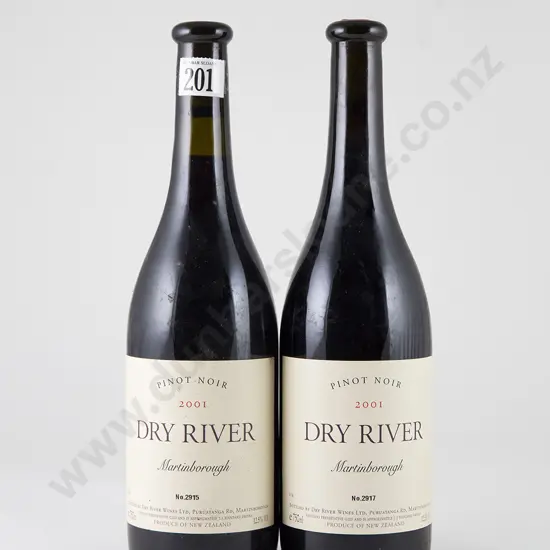 3 bottles Dry River Pinot Noir Vintage 2001