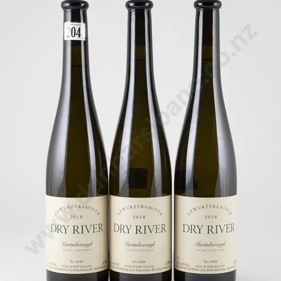 3 bottles Dry River Lovat Gewurztraminer Vintage 2018