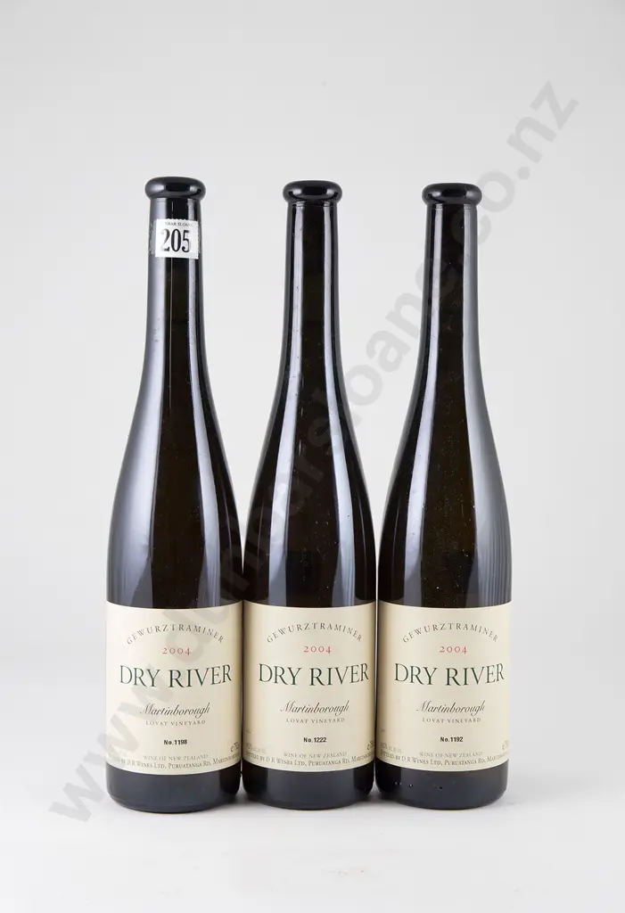 3 bottles Dry River Lovat Gewurztraminer Vintage 2004 Image 1++