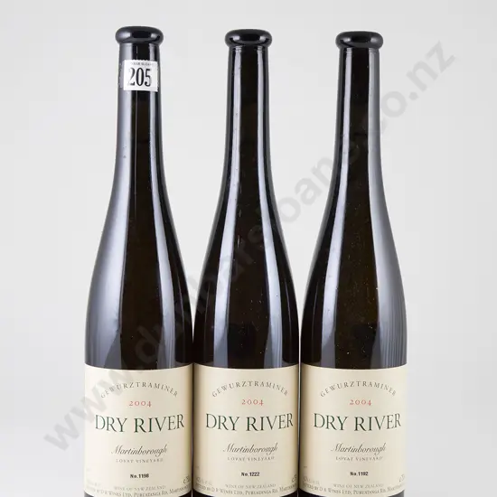 3 bottles Dry River Lovat Gewurztraminer Vintage 2004