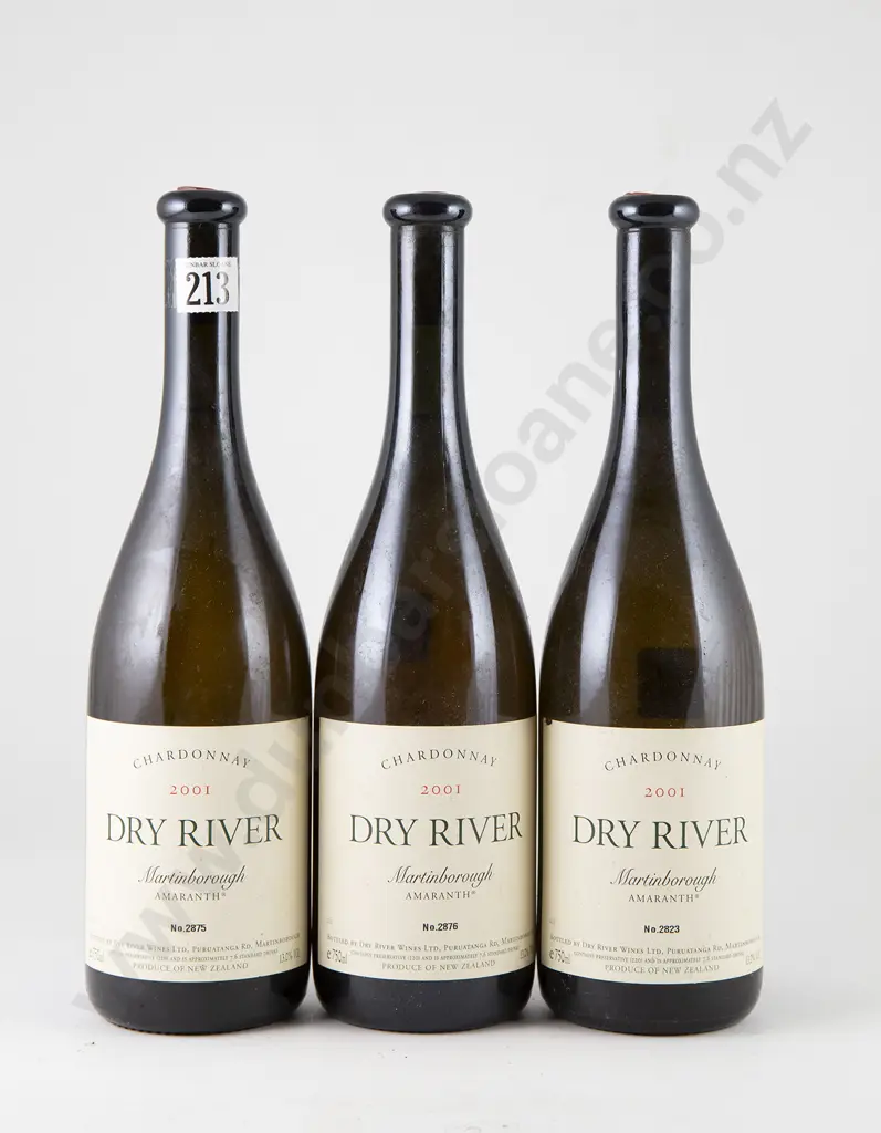 3 bottles Dry River Amaranth Chardonnay Vintage 2001 Image 1++