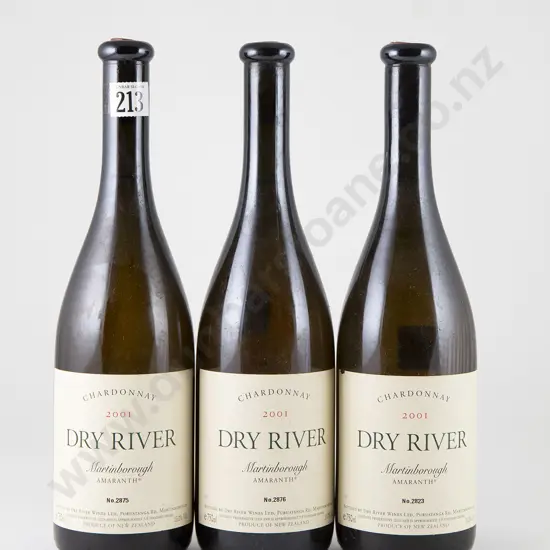 3 bottles Dry River Amaranth Chardonnay Vintage 2001