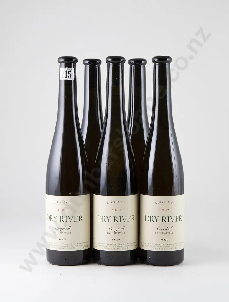 5 bottles Dry River Craighall Late Harvest Riesling Vintage 2002 Image 1++