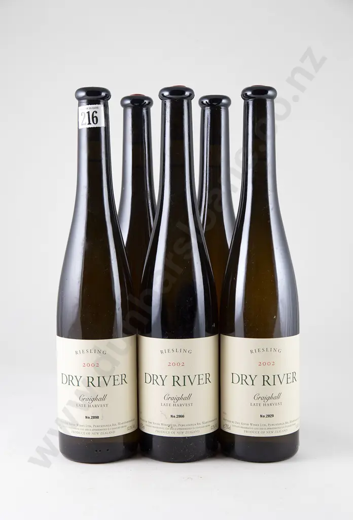 5 bottles Dry River Craighall Late Harvest Riesling Vintage 2002 Image 1++
