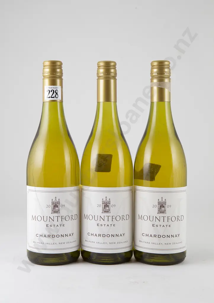 3 bottles Mountford Estate Chardonnay Waipara Vintage 2009 Image 1++